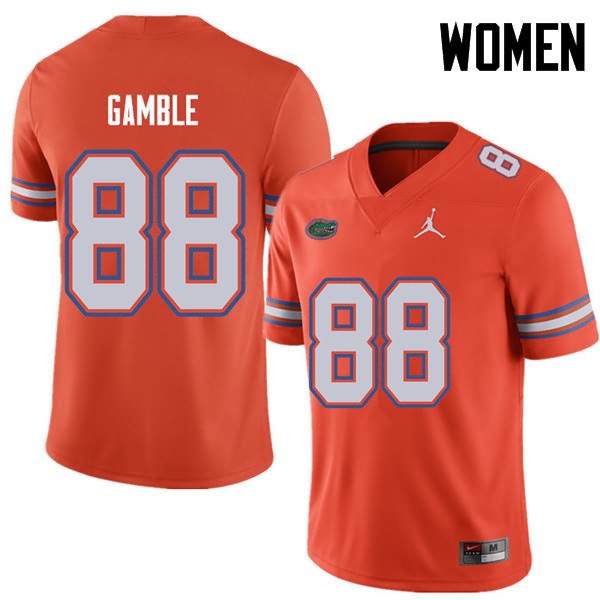 NCAA Florida Gators Kemore Gamble Women's #88 Jordan Brand Orange Stitched Authentic College Football Jersey BKD7364FG